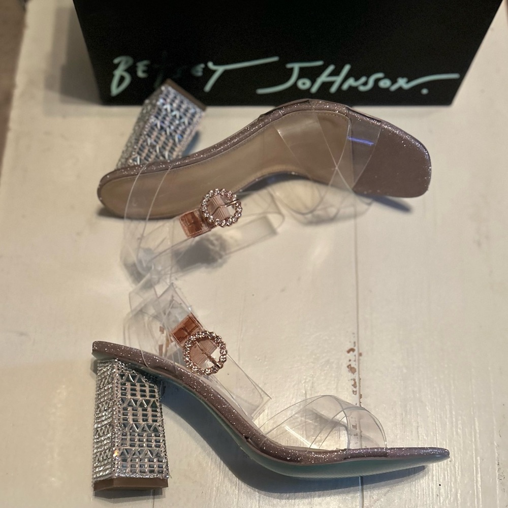 NEW Blue by Betseyy Johnson Bell bejeweled heels
